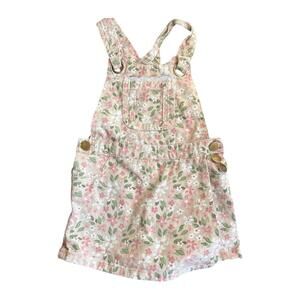 Nanette Girls Shortall Khaki Pink Flowers 4T